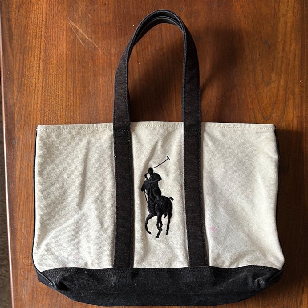 Polo by Ralph Lauren Black and Cream mini Tote Bag